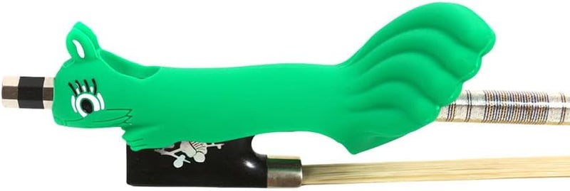 Conboxus Violin/Viola Bow Holder Violin Bow Grip For Beginner Violin Holder Teaching Aid Accessory Soft protect finger Cute squirrel-shaped Bright Colors (green) - Image 5